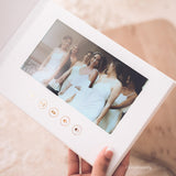 Our Wedding Video Book displayed on a table as a personalised wedding keepsake gift