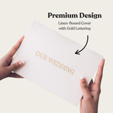 Our Wedding Video Book open with built-in 7-inch HD screen displaying wedding footage